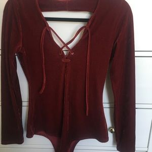Red velvet bodysuit
